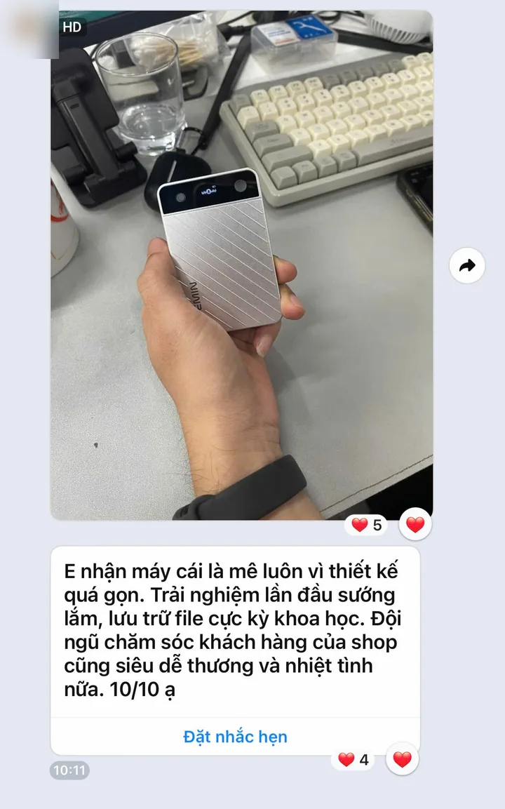 Customer message on Zalo about the Remin recorder design